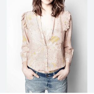 Zadig and Voltaire Silk Tygg Print Glam Long Sleeve S